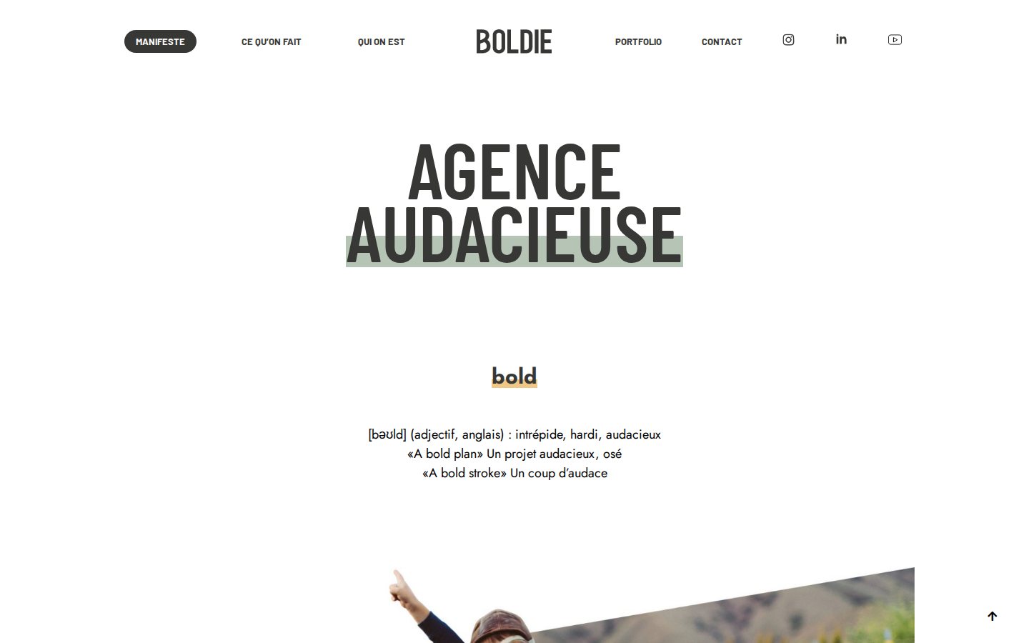 Capture d’écran du site Agence Boldie