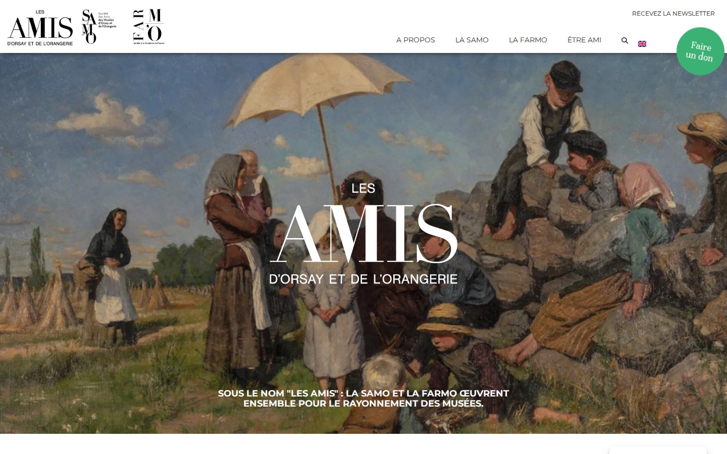 Capture d’écran du site Amis des musées d’Orsay et de l’Orangerie