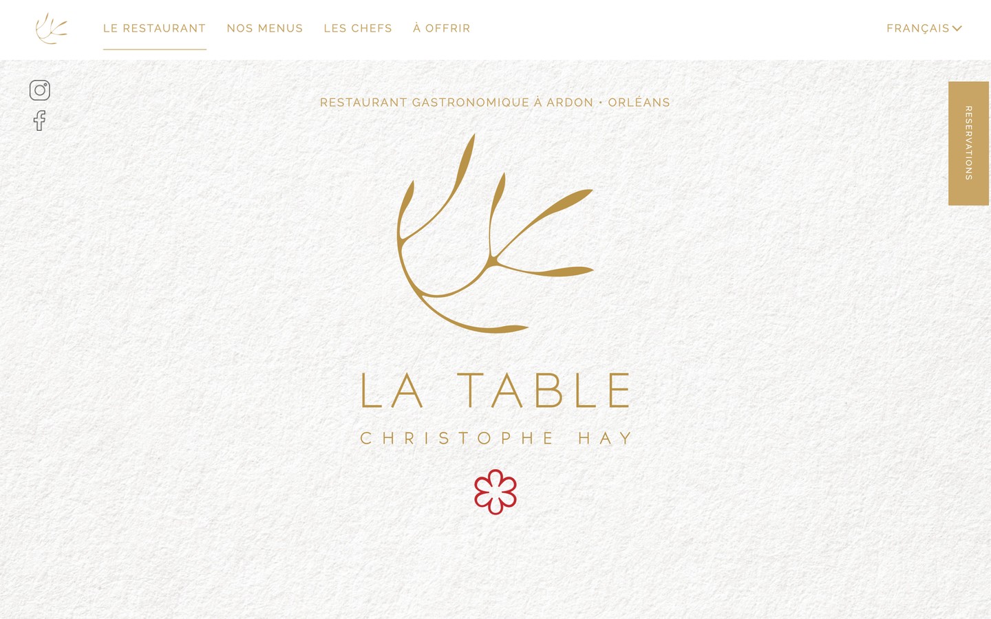Capture d’écran du site La Table — Christophe Hay
